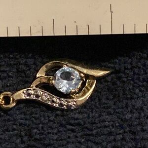 Gold tone “Light Blue” Pendent with 20” chain-Beautiful!!